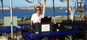 San Diego DJ Party Pam with outdoor setup